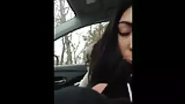 Desi Slut Sucks White Cock in Car