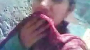 Indian teen girl exposing & sucking for money