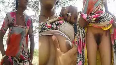 Indian Adivasi girl showcasing her private body parts