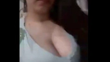 Indian College Pressing Her Big Tits Teasing Her Boyfriend