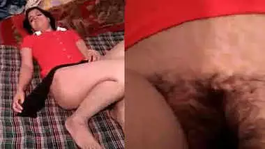 Girl lies in bed but Desi man films XXX bush for homemade sex collection