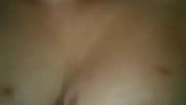 Girl can't fall asleep so she films porn video where she plays with Desi tits