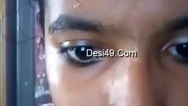 Indian teen with big eyes and pierced nostril shows what she has got