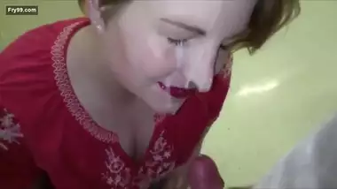 Teacher giving blowjob to student in collage