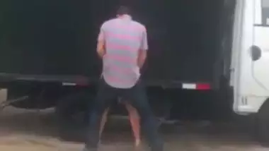 NRI cutie sucks and copulates her lover behind a truck