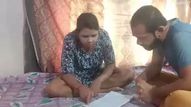 Indian school teacher first time with her student