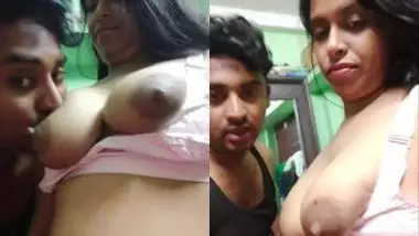 Kinky guy chews big milky boobs in Indian sex video